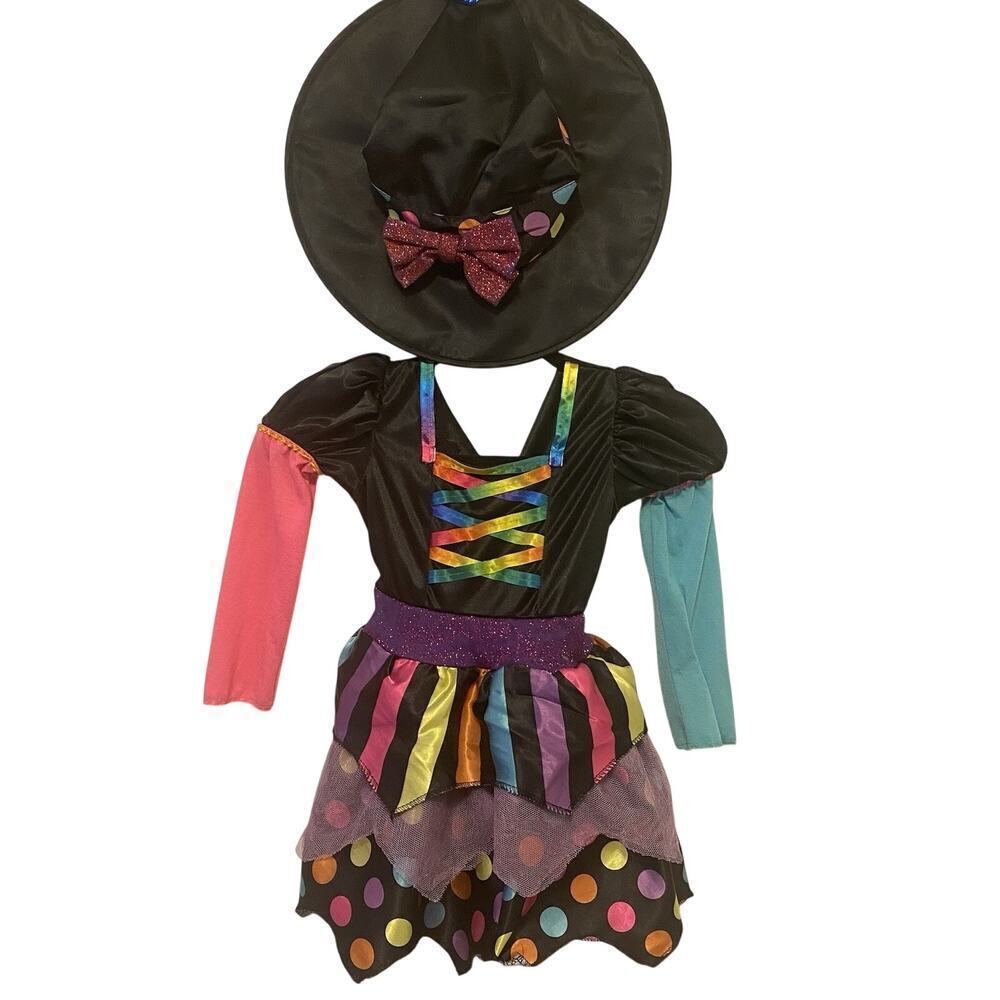 Halloween Costume Dress Rainbow Witchy Hat Tinker Bell Fairy Lot Of 2 Girls 3-4T